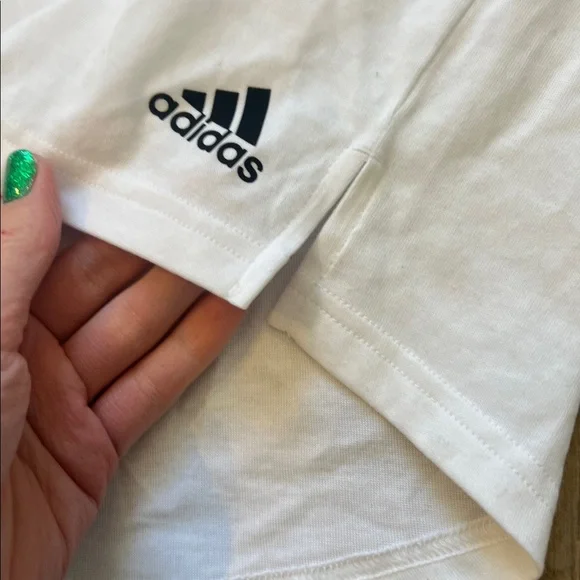 NWOT Adidas White and Teal Raglan Tee - Picture 3 of 7